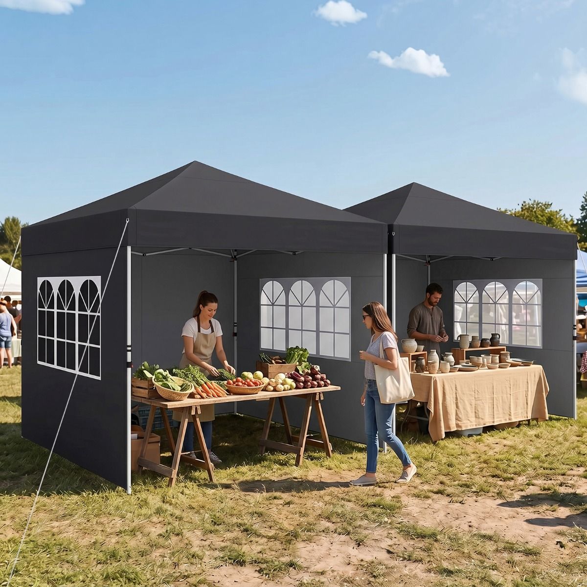 3 x 3 m Pop Up Canopy Tent with 4 Sidewalls Waterproof Shelter Tent