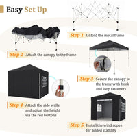 3 x 3 m Pop Up Canopy Tent with 4 Sidewalls Waterproof Shelter Tent