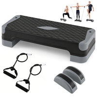 3-in-1 Aerobic Step Platform Set with 2 Stackable Risers
