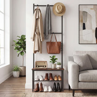 3-in-1 Hall Tree Entryway Bench with Hooks and Shoe Storage