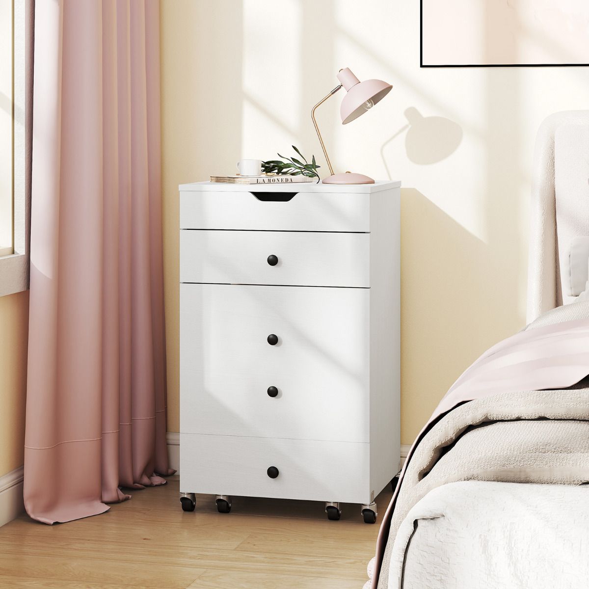 3-in-1 Small Vanity Desk Set with Flip-top Mirror and Lights