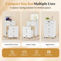 3-in-1 Small Vanity Desk Set with Flip-top Mirror and Lights