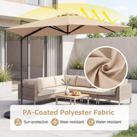 3m Cantilever Patio Umbrella Heavy-duty Offset Hanging Umbrella with 360° Rotation