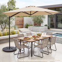 3m Cantilever Patio Umbrella Heavy-duty Offset Hanging Umbrella with 360° Rotation