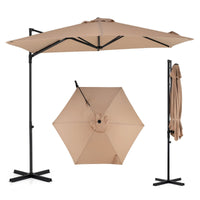 3m Cantilever Patio Umbrella Heavy-duty Offset Hanging Umbrella with 360° Rotation
