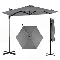 3m Cantilever Patio Umbrella Heavy-duty Offset Hanging Umbrella with 360° Rotation