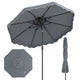 3m Patio Umbrella with Push Button Tilt and Crank with 8 Metal Ribs