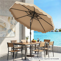 3m Patio Umbrella with Push Button Tilt and Crank with 8 Metal Ribs
