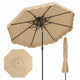 3m Patio Umbrella with Push Button Tilt and Crank with 8 Metal Ribs