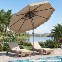3m Patio Umbrella with Push Button Tilt and Crank with 8 Metal Ribs