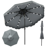 3m Solar LED Patio Umbrella with 24 Lights and 2 Tier Vented Canopy