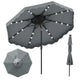 3m Solar LED Patio Umbrella with 24 Lights and 2 Tier Vented Canopy