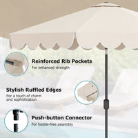 3M Patio Umbrella with Push Button Tilt and Crank