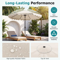 3M Patio Umbrella with Push Button Tilt and Crank