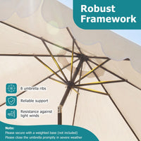 3M Patio Umbrella with Push Button Tilt and Crank