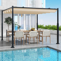 3M x 3M Outdoor Pergola with Retractable Canopy