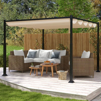 3M x 3M Outdoor Pergola with Retractable Canopy