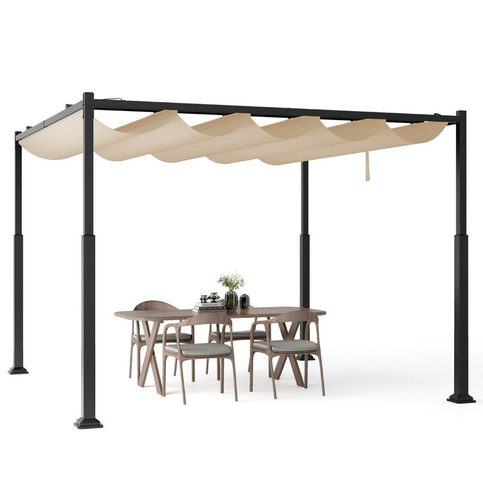 3M x 3M Outdoor Pergola with Retractable Canopy