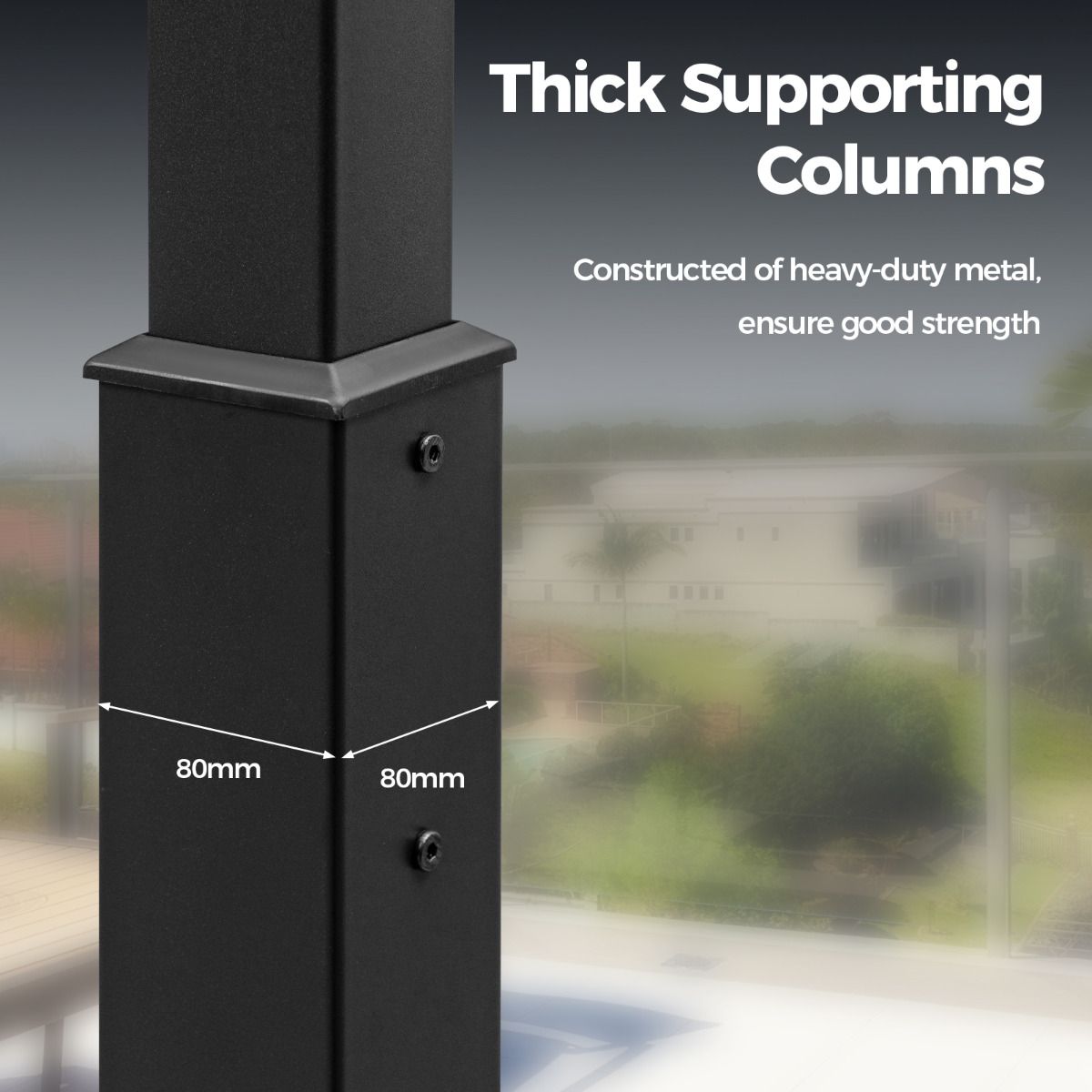 3M x 3M Outdoor Pergola with Retractable Canopy