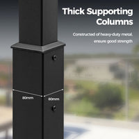 3M x 3M Outdoor Pergola with Retractable Canopy