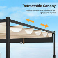 3M x 3M Outdoor Pergola with Retractable Canopy