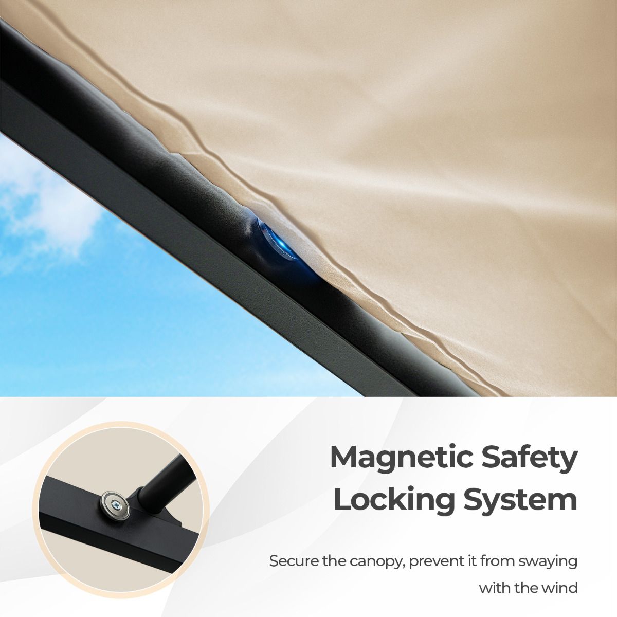 3M x 3M Outdoor Pergola with Retractable Canopy