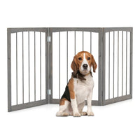 3-Panel Dog Gate 76cm Wooden Pet Fence