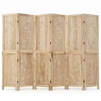 Giantex 4/6-Panel Wooden Room Divider Privacy Screen (4-Panel)