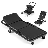 4-In-1 Padded Z Garage Seat with 6 Wheels Lay Down or Sit