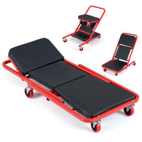 4-In-1 Padded Z Garage Seat with 6 Wheels Lay Down or Sit