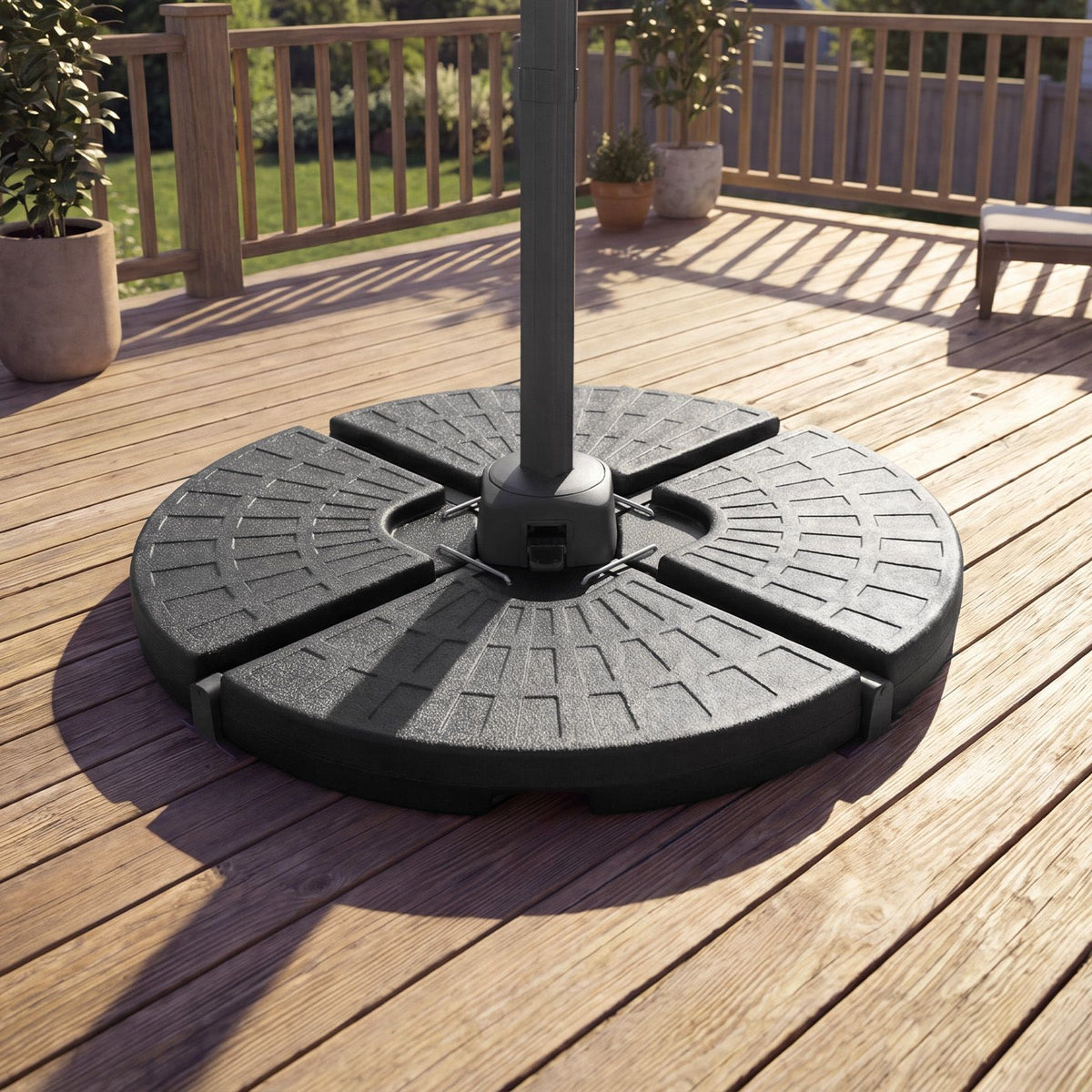 4-Piece Cantilever Offset Patio Market Umbrella Base