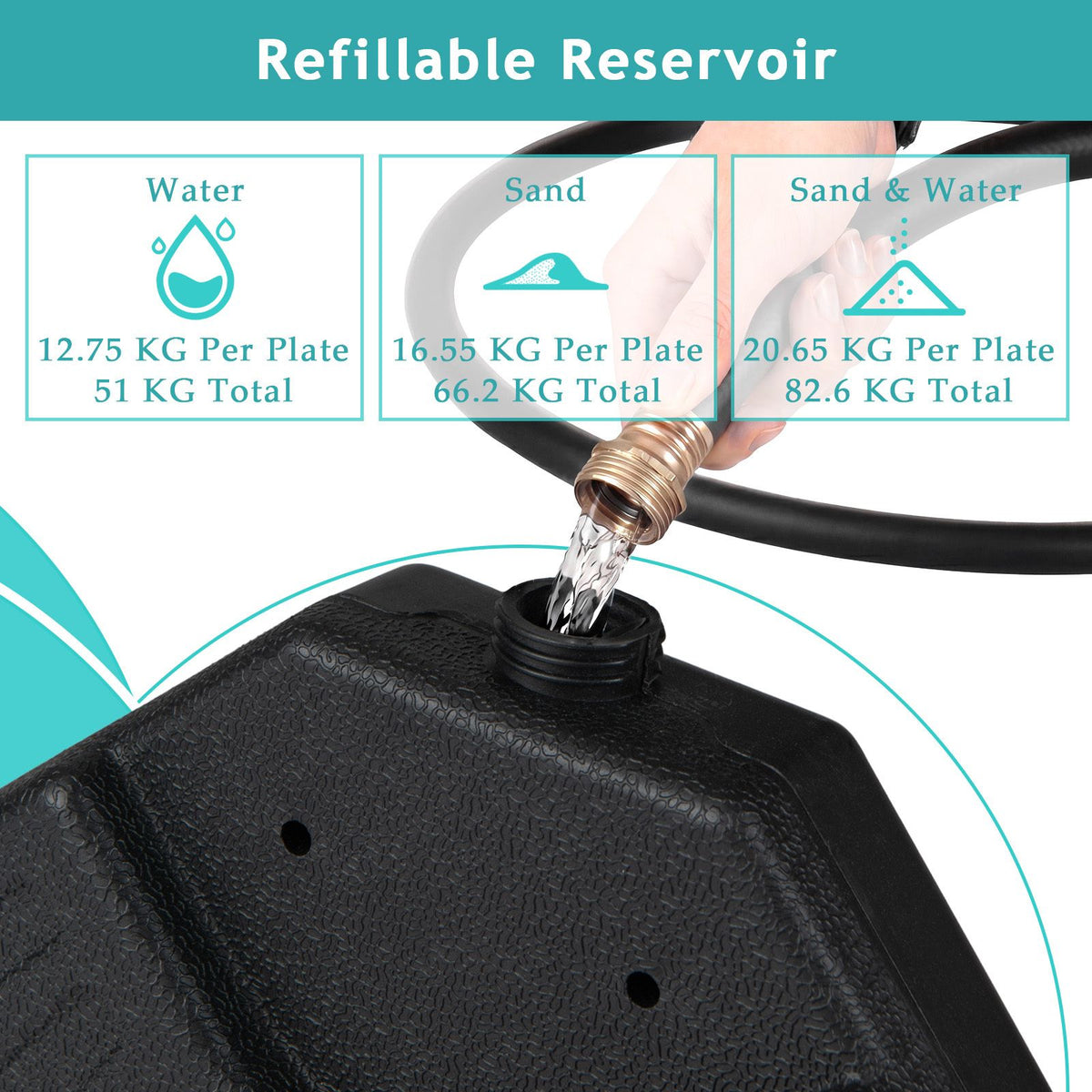 4-Piece Cantilever Offset Patio Market Umbrella Base