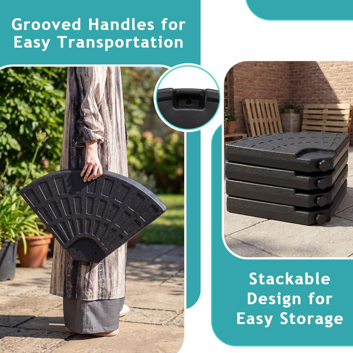 4-Piece Cantilever Offset Patio Market Umbrella Base