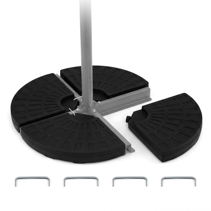 4-Piece 64 KG Heavy-Duty Cantilever Offset Patio Market Umbrella Base