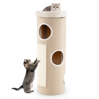 4-Storey Cat House for Multiple Cats with Removable Perch Bed
