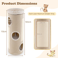 4-Storey Cat House for Multiple Cats with Removable Perch Bed
