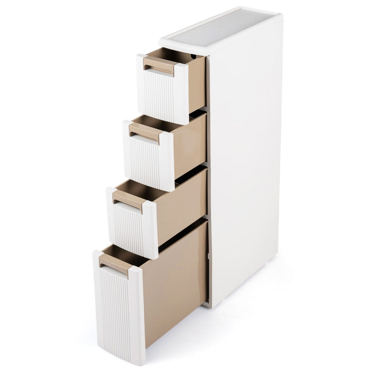3/4-Tier Narrow Storage Cabinet with 3/4 Drawers and 2/3 Dividers