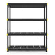 4-Tier Plastic Storage Shelf with Anti-Tipping Kit and Adjustable Feet for Garage