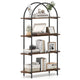 4-Tier Industrial Open Bookcase with Sturdy Metal Frame for Living Room and Home Office