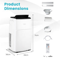 4-in-1 Portable Air Conditioner 12000 BTU AC with Multi-Speed Fan and 24H Timer