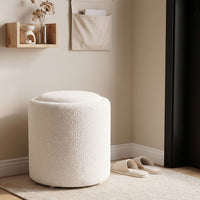 Giantex 42.5 cm Round Storage Ottoman with Flipping Lid