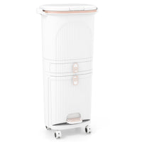 38L Double-Layer/42L 3-Layer Sorting Trash Bin with Step Pedal and Wheels