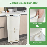 38L Double-Layer/42L 3-Layer Sorting Trash Bin with Step Pedal and Wheels