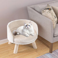 42 CM Dog Sofa Bed Pet Sleeping Couch with Round Padded Cushion & Detachable Pad