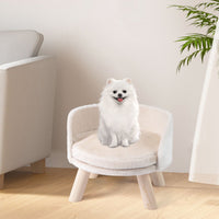 42 CM Dog Sofa Bed Pet Sleeping Couch with Round Padded Cushion & Detachable Pad