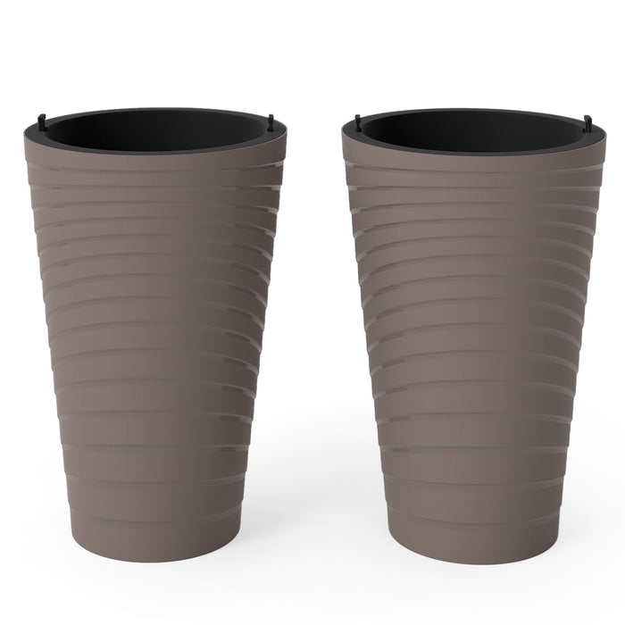 45 cm Tall Flower Pot Set of 2 with Insert Bucket and Handle Design