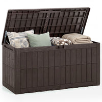 380/455/680L All Weather Patio Bench Storage Box Waterproof for Garden Tools