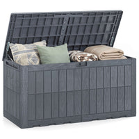 380/455/680L All Weather Patio Bench Storage Box Waterproof for Garden Tools