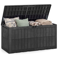 380/455/680L All Weather Patio Bench Storage Box Waterproof for Garden Tools