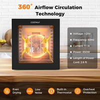 48H Timer Food Dehydrator 35-75℃ with 10 Stainless Trays & 10 Presets for Jerky Fruits